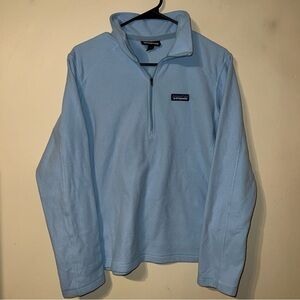 Patagonia 1/4 Zip Pullover Size Large Blue Long Sleeve Fleece Lightweight Cozy
